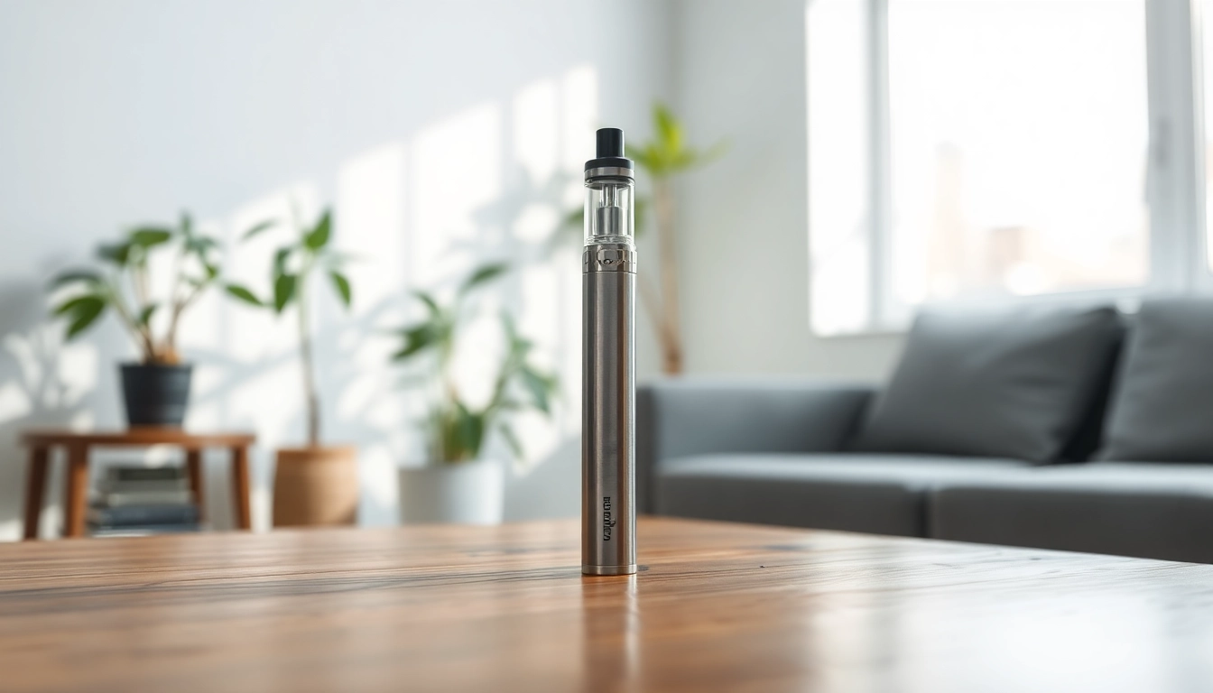 Vape Pen showcased elegantly on a wooden table, highlighting its premium design.