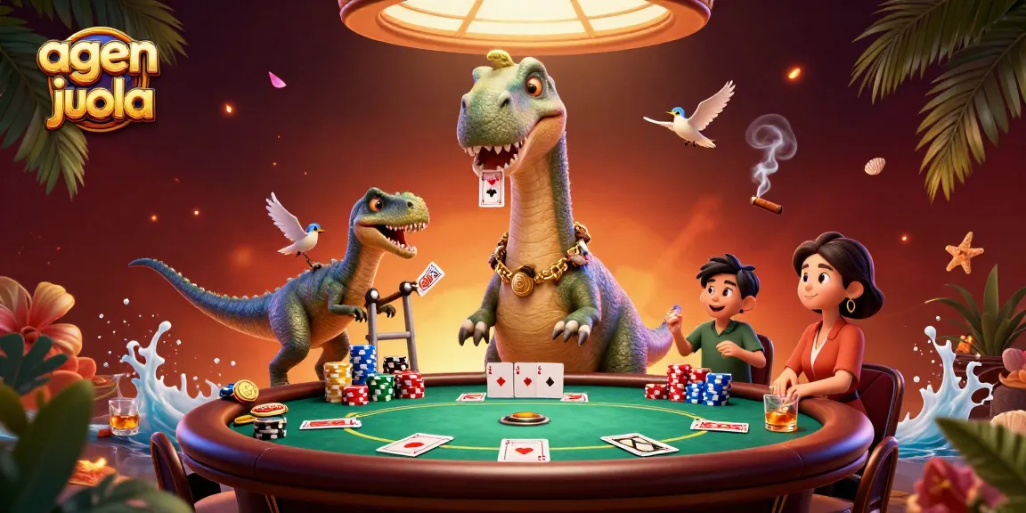 Experience thrilling agen judi bola action in a vibrant 3D casino scene with dynamic poker elements.