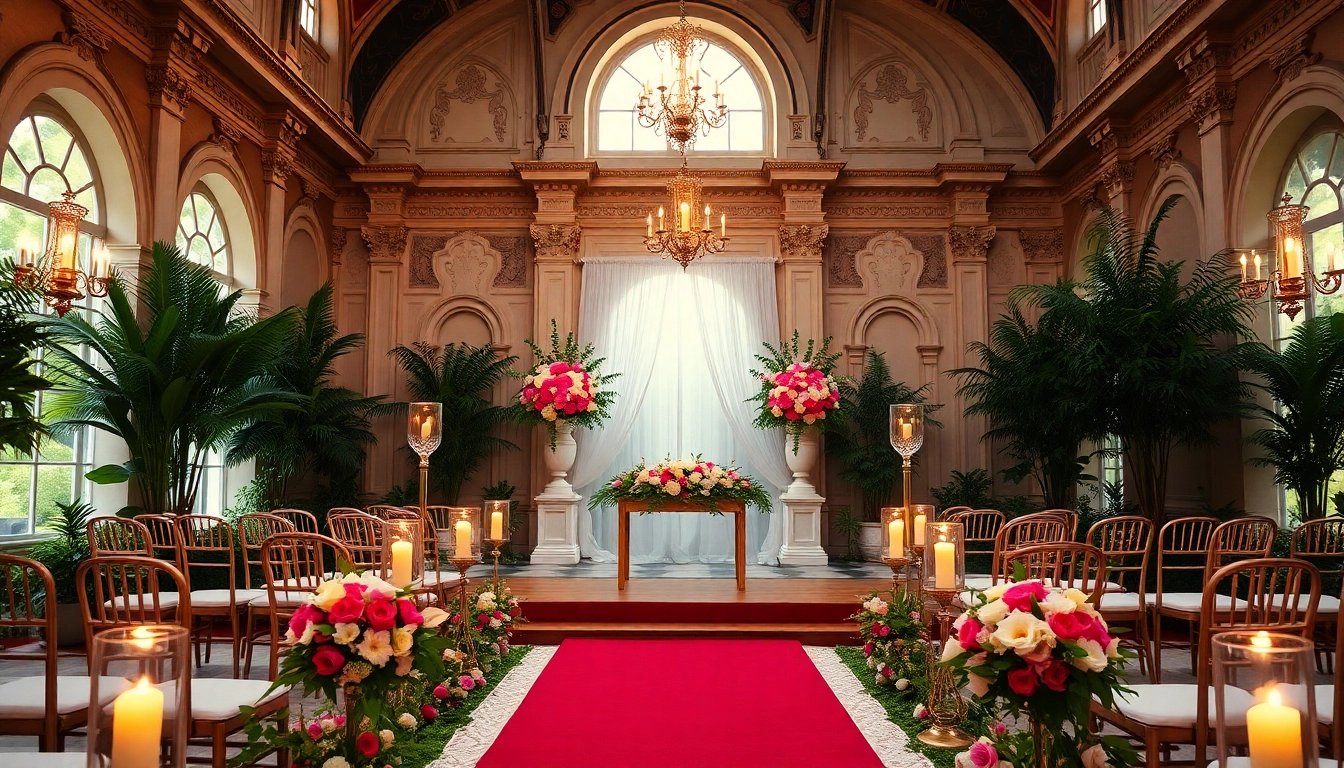 Stunning Jacksonville Wedding Venue featuring a lush garden and elegant altar decor.