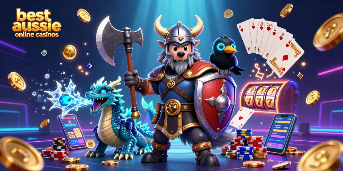 Experience thrilling action with the best aussie online casinos featuring a heroic Viking wolf warrior.