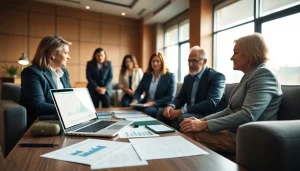 Consulting on estate planning San Antonio in a modern office setting with professional advisors.