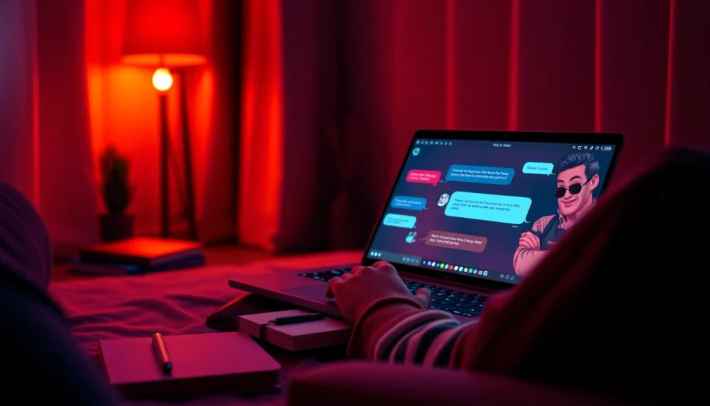 Engaging interaction with sex chat AI in a cozy digital setting