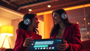 Engaging scene showcasing AI characters in an intimate conversation for sex chat ai.