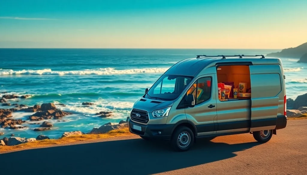 Experience seamless coastal delivery in Canada with a vibrant service showcasing quality products in a scenic environment.