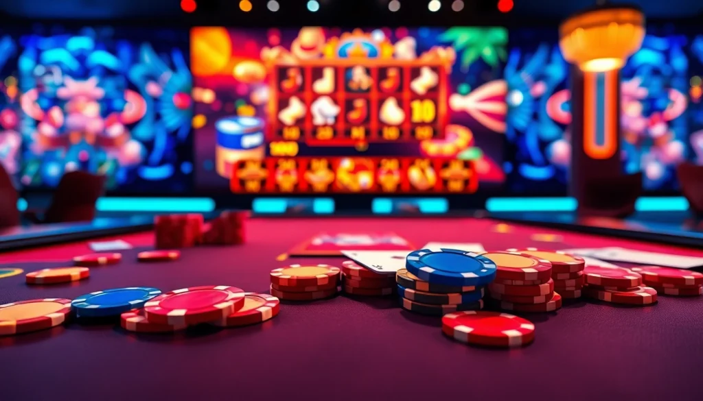 Play and win at the best online casino Canada featuring a lively gaming table.