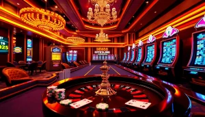 Experience the excitement of MM88 with vibrant casino gaming elements and luxurious ambiance.