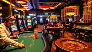 Engaged players at u888 com poker table strategizing their next move with colorful chips.