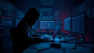 Dark web investigation showcasing the hidden wiki themes with cryptography elements.