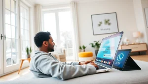 在使用快连VPN进行安全通信时与 WhatsApp Web 互动。