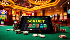 Experience thrilling gaming opportunities at https://soibet.vision/ with vibrant casino visuals showcasing poker chips and dynamic online interfaces.