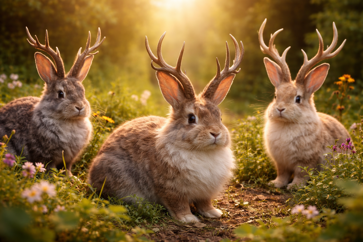 rabbits with horns